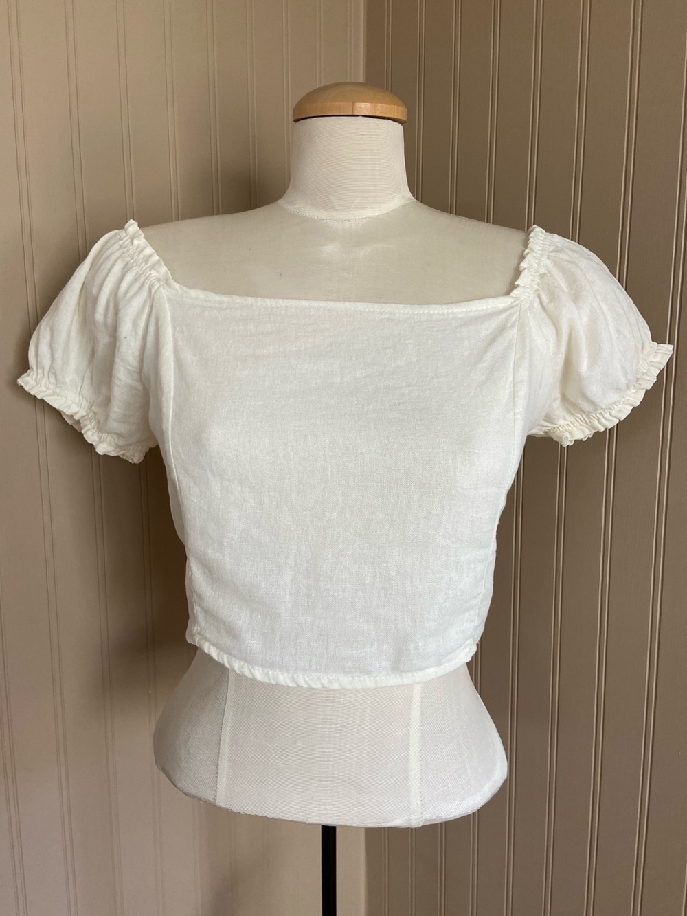 Y2K Forever 21 Linen Cotton Crop Top Women’s Size Medium